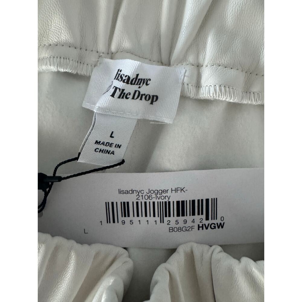 NWT The Drop Lindnyc Faux-Leather Jogger Pants Size L - Picture 6 of 9